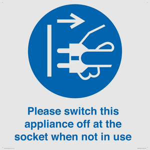 Please switch this appliance off at the socket when not in use